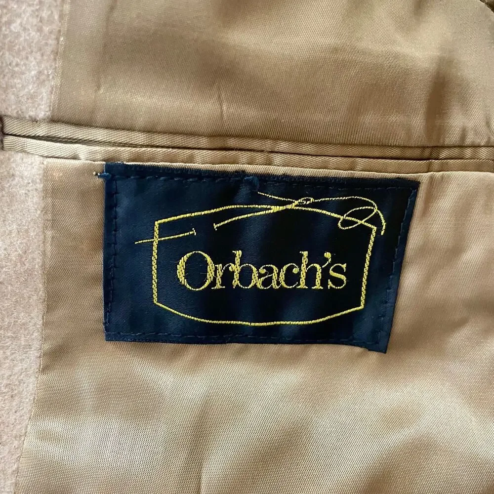 Vintage 1960s Tan Orbach's Men's 100% Camel Hair Blazer Sportswear Jacket 40R